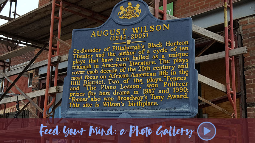 Historical marker in front of August Wilson's childhood home